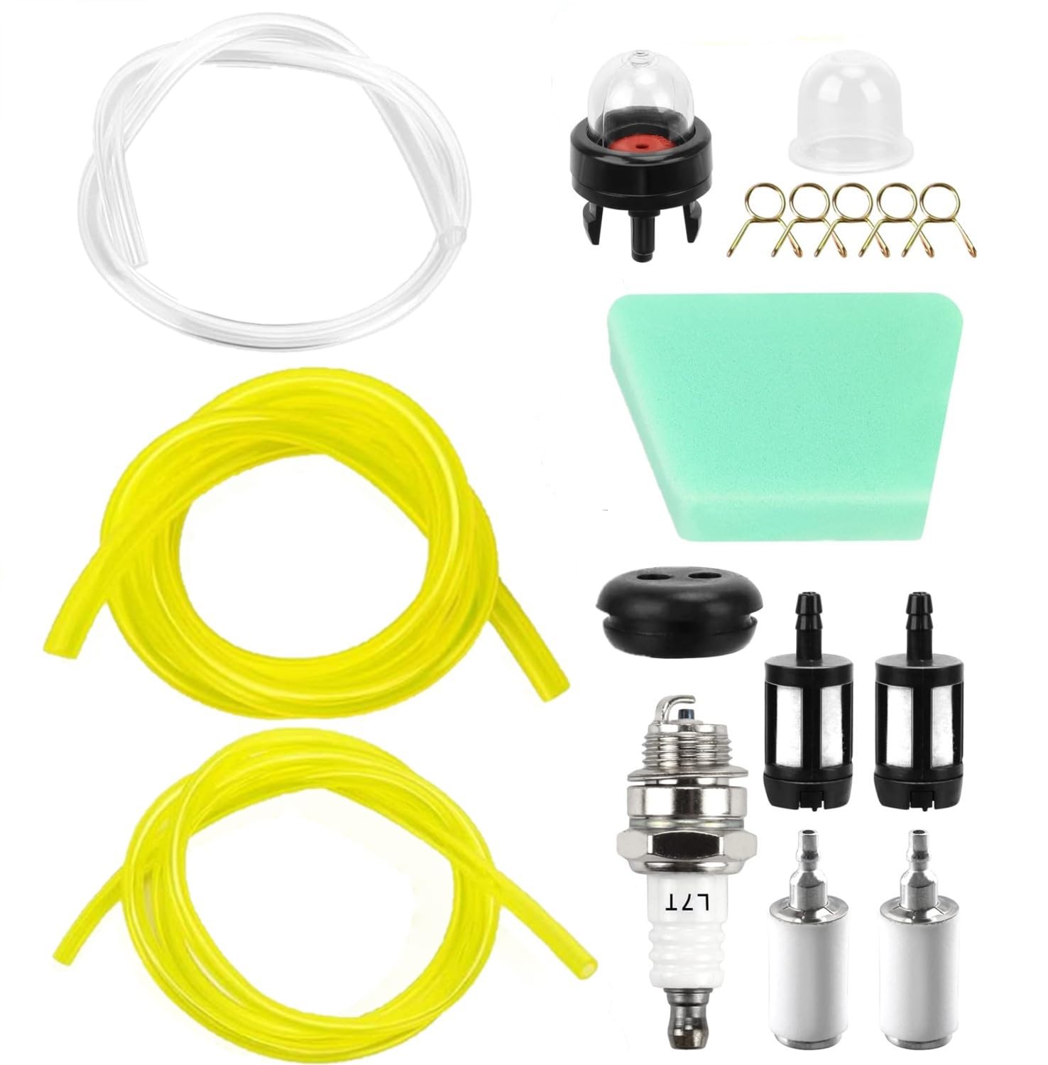 PLAPOT Universal Benzinfilter Kit,Benzinschlauch Kraftstofffilter Motorsense 2mm 3mm 4mm Benzinschlauch,Benzinpumpe Primer Kraftstoffbirne Pump Bulb für Mower Heckenschere Freischneider Trimmer von PLAPOT