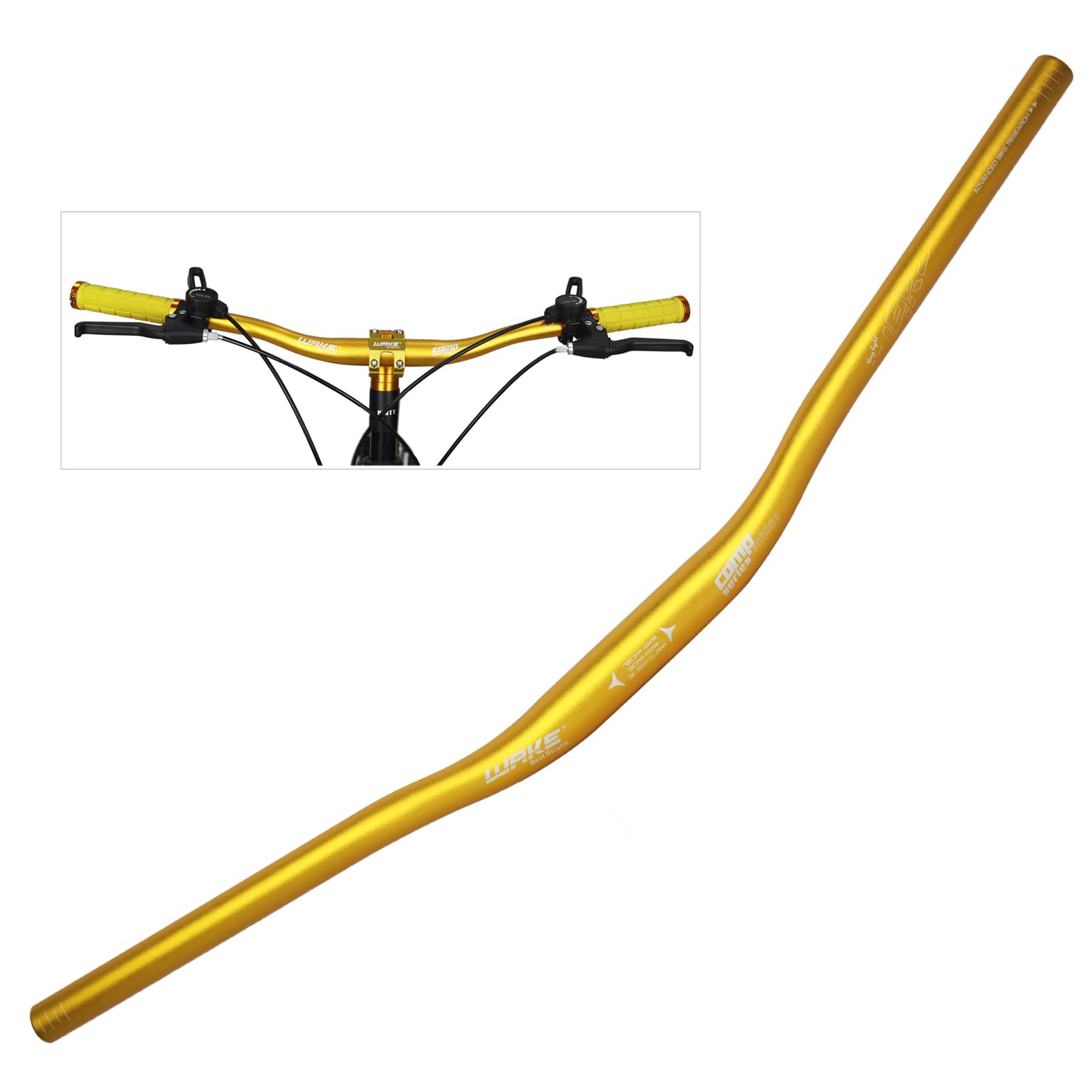 WAKE Fahrrad Lenker 31.8MM Aluminiumlegierung MTB Lenker Riser Bar für Mountainbike 720MM,Gold von PLATTBK