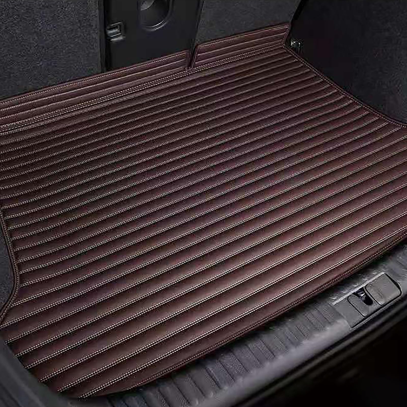 Auto Leder Kofferraummatten Für Lexus RX 450HL 6 7 Seats 2019 2020, Kofferraumwanne Cargo Schutzmatten Kofferraumschutz Fracht Teppich Wasserdicht rutschfest AutozubehöR,D/Coffee von PLCGTNNP