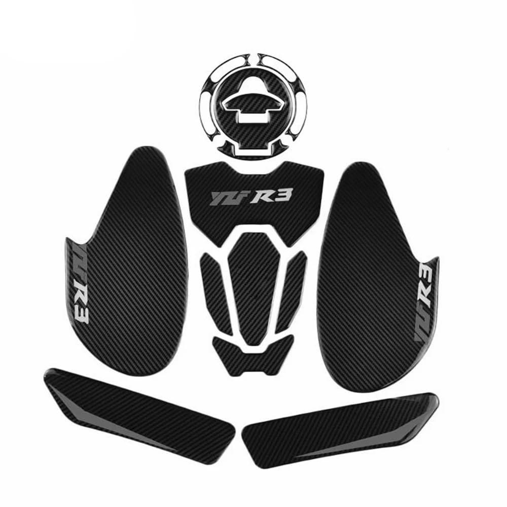 Kraftstofftank Schutzaufkleber Motorrad Anti Slip Tankdeckel Pad Seite Knie Grip Aufkleber Schutz Pads FÜR Yam&aha YZFR3 2019-2022 von PLIQVBN