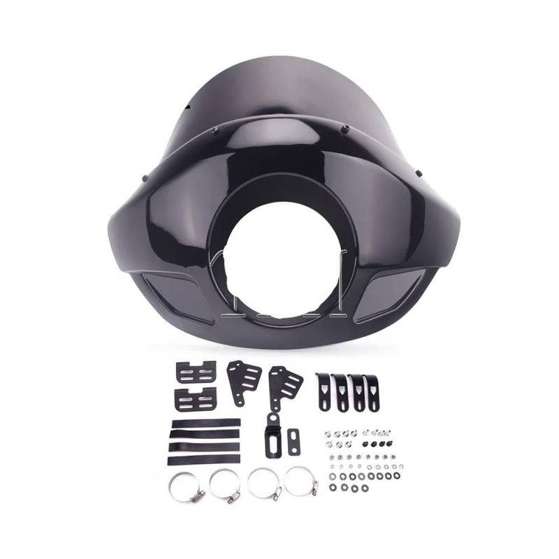 Verkleidungsabdeckung Windschutzscheibe 5,75'' Motorrad Kopf Lampe Verkleidung Scheinwerfer Maske Für Ha&rley Dyna Sportster Street Glide Fat Bob Low Rider FXD von PLIQVBN