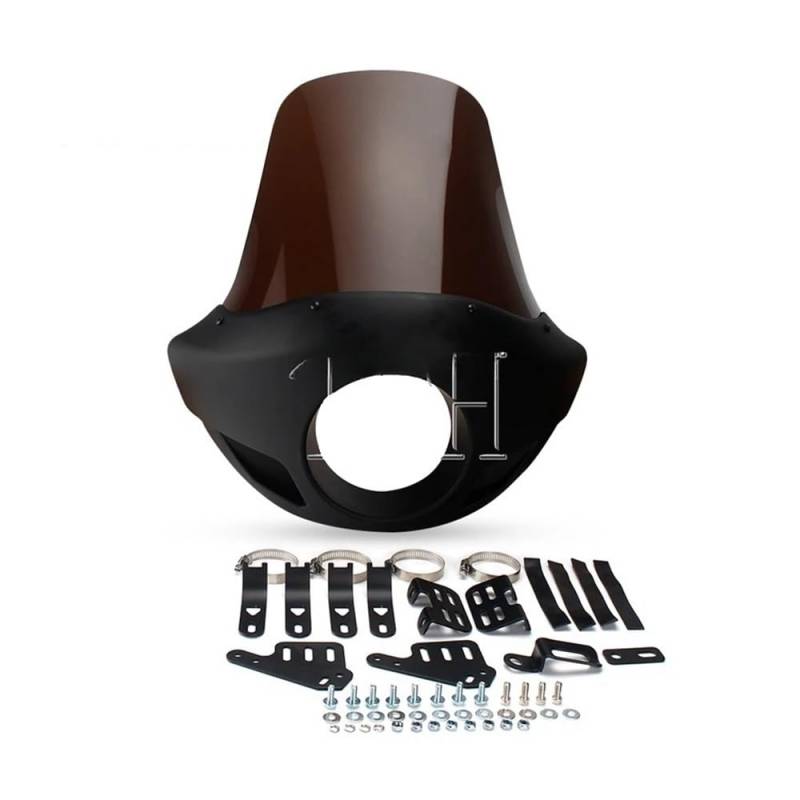 Verkleidungsabdeckung Windschutzscheibe 5,75'' Motorrad Kopf Lampe Verkleidung Scheinwerfer Maske Für Ha&rley Dyna Sportster Street Glide Fat Bob Low Rider FXD von PLIQVBN