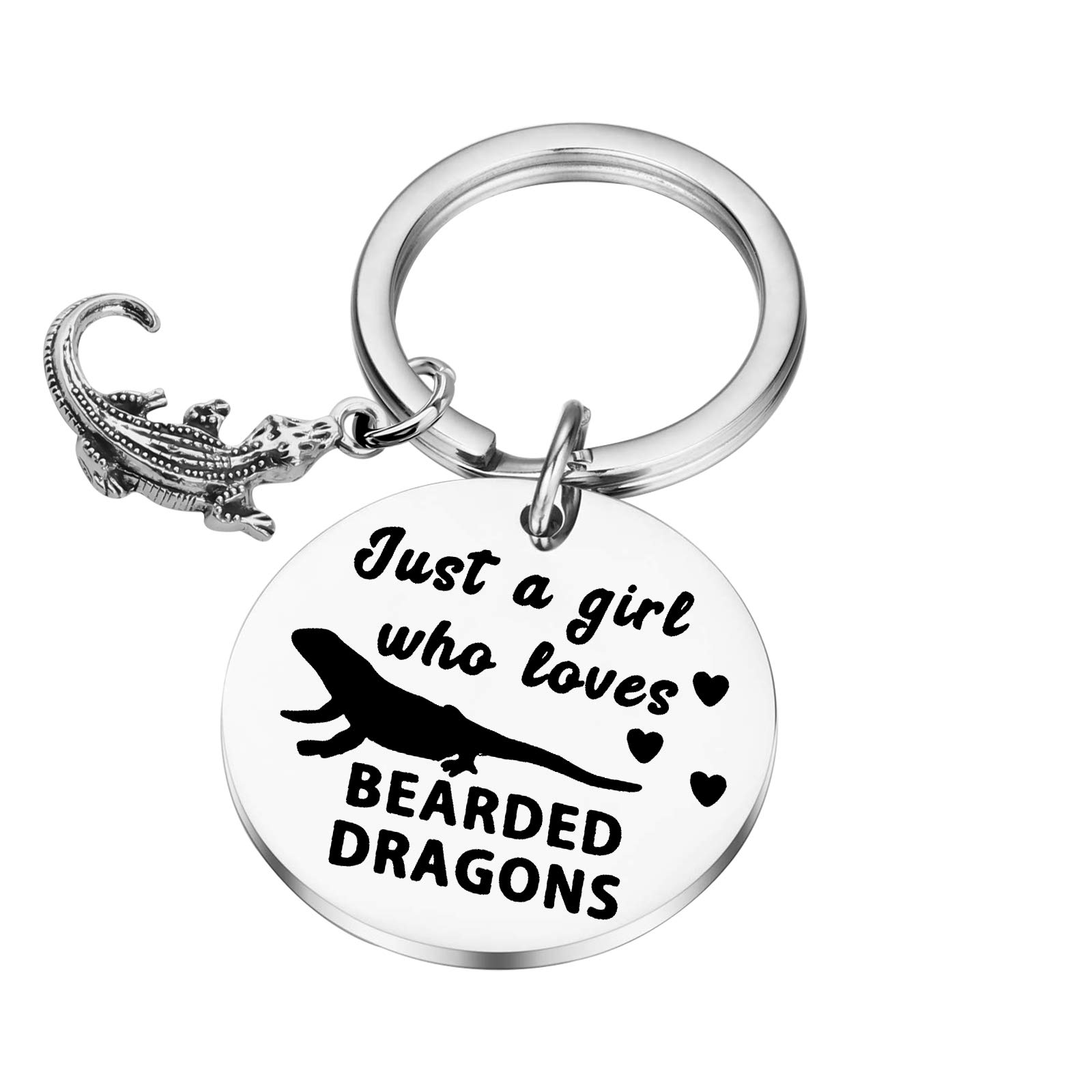 PLITI Lizard Gifts Eidechsen-Liebhaber-Schmuck, Bartagamen-Charm, Aufschrift Just a Girl Who Loves Bearded Dragon, Mädchen liebt Bartagamen, Medium von PLITI