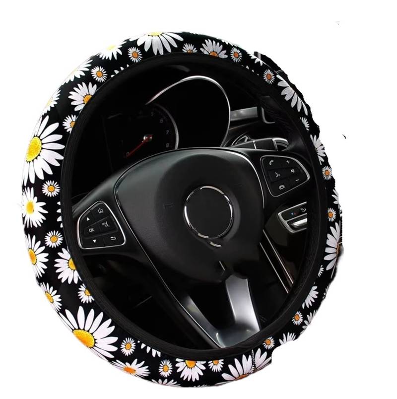 Lenkradbezug Winter warm Abdeckung Handbremse Abdeckung Griff Abdeckung 3 Stück Stoff Karo Blume Spinnennetz Auto Ohne Innenring Lenkrad Warm Lenkradbezug(Chrysanthemum) von PLKPVHVZNM