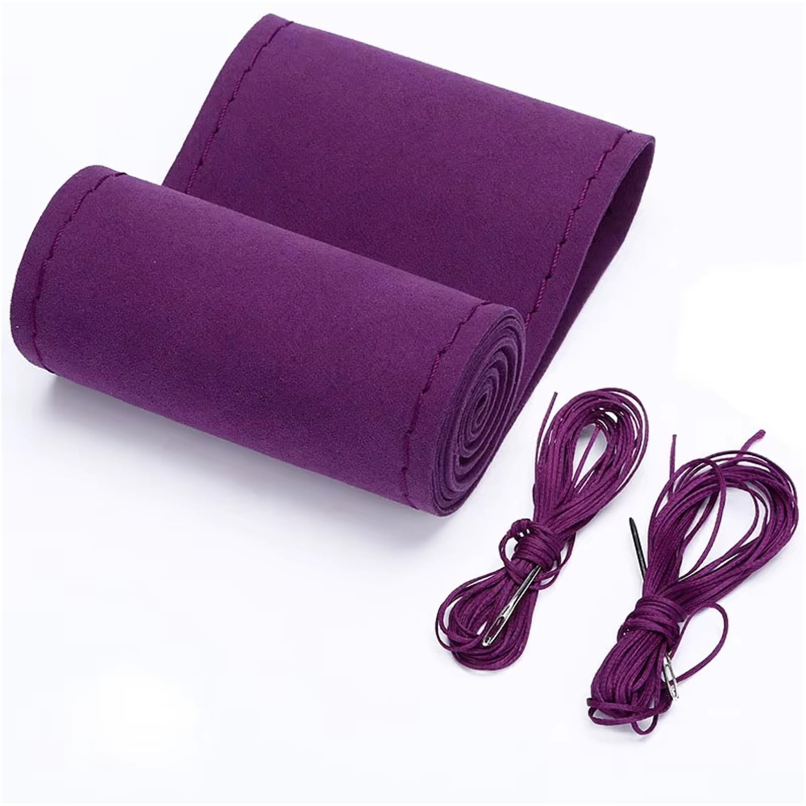 Lenkradbezug Winter warm Für Camry Für Carola Für Teana Für Bora Braide Mit Nadel Faden Wildleder Leder Auto Lenkrad Abdeckung Größe 37-38 cm Warm Lenkradbezug(Purple) von PLKPVHVZNM