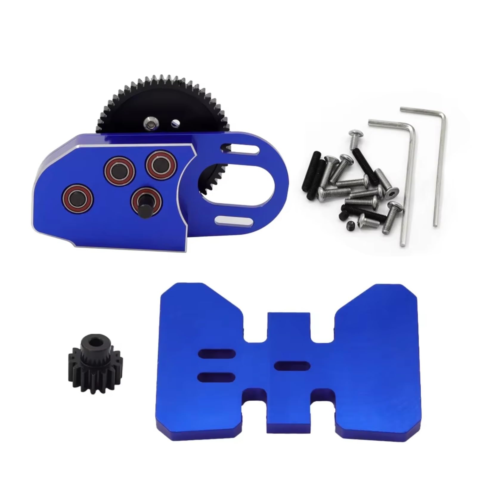 PLOQAZEH Für Axial Für SCX10 II III Für Capra Für TRX4 Für LCG 1/10 RC Crawler 2Low Gearbox Mittleres Getriebe Mit Overdrive Getriebe Upgrade Teile RC Autoteile(Blue) von PLOQAZEH