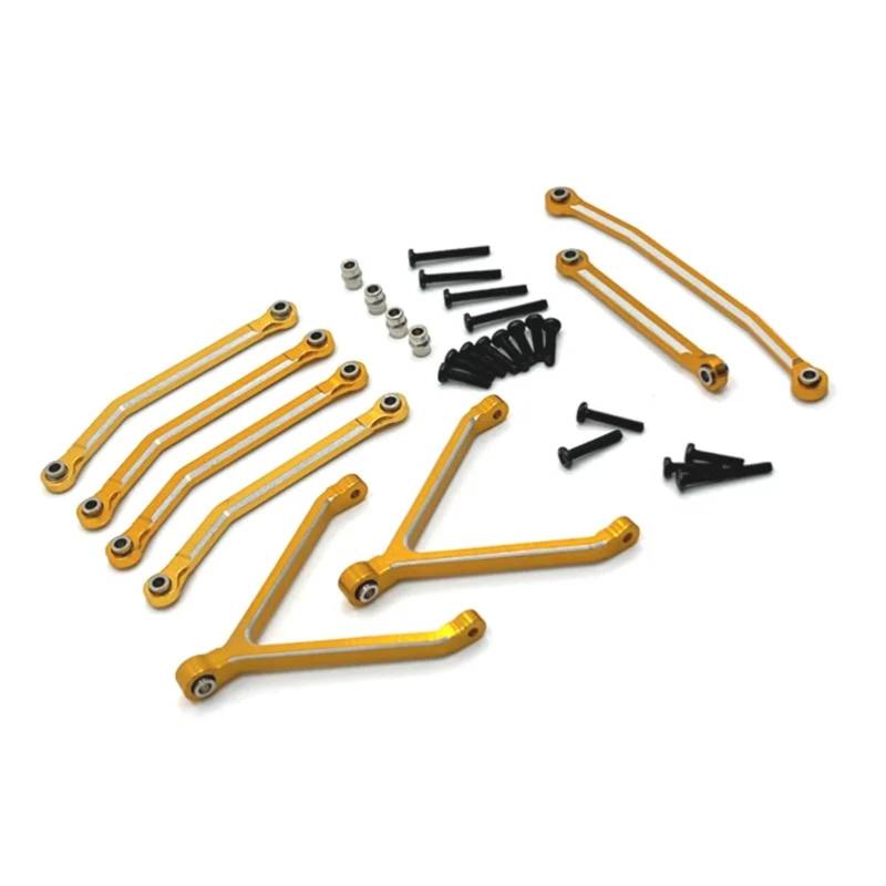 PLOQAZEH Für FMS Für FCX24 1/24 RC Crawler Auto Metall Für Chassis Links Zugstangen Und Lenkstangen Set Upgrades Teile Geändert Zubehör RC Autoteile(Yellow) von PLOQAZEH