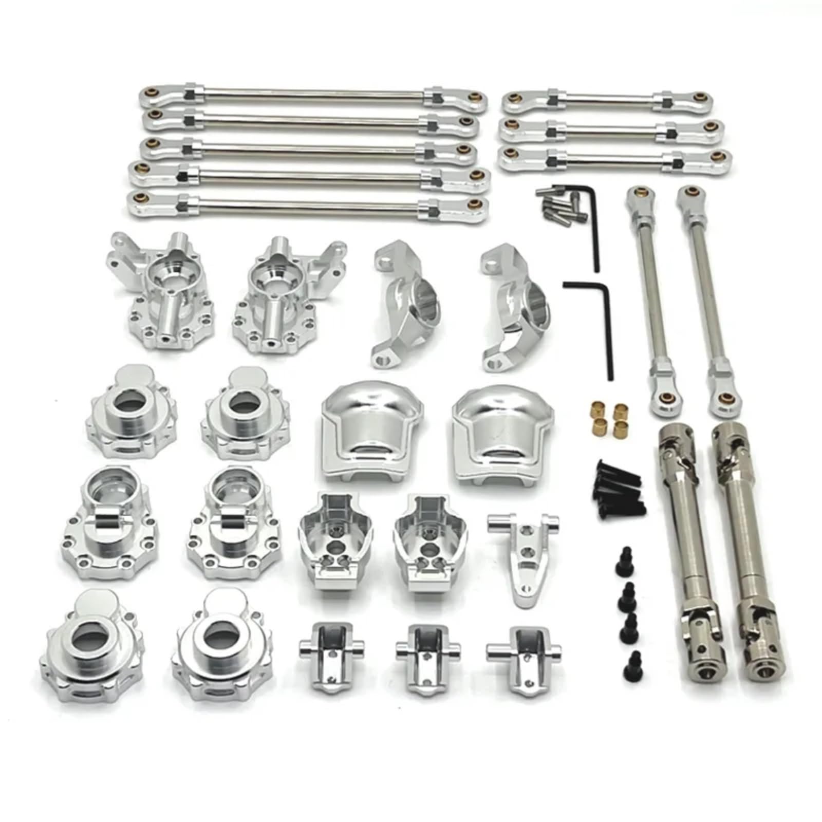 PLOQAZEH Für HB Für Toys R1001 R1002 R1003 1/10 Metall Portal Achse Getriebe Gehäuse Diff Abdeckung Achse Montieren Antriebswelle Link Kit RC Auto Upgrade Teile RC Autoteile(Silver) von PLOQAZEH