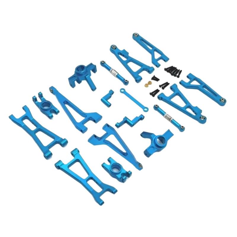 PLOQAZEH Für HBX 16889 16889A 16890 16890A SG1601 SG1602 1/16 Metall Querlenker Lenkung Tasse Set RC Auto Upgrade Teile Kit RC Autoteile(Blue) von PLOQAZEH