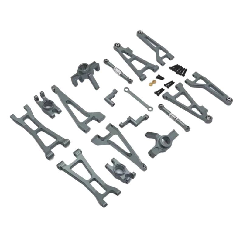 PLOQAZEH Für HBX 16889 16889A 16890 16890A SG1601 SG1602 1/16 Metall Querlenker Lenkung Tasse Set RC Auto Upgrade Teile Kit RC Autoteile(Gray) von PLOQAZEH