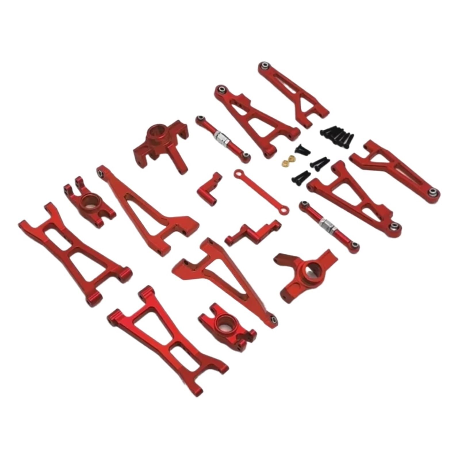 PLOQAZEH Für HBX 16889 16889A 16890 16890A SG1601 SG1602 1/16 Metall Querlenker Lenkung Tasse Set RC Auto Upgrade Teile Kit RC Autoteile(Red) von PLOQAZEH