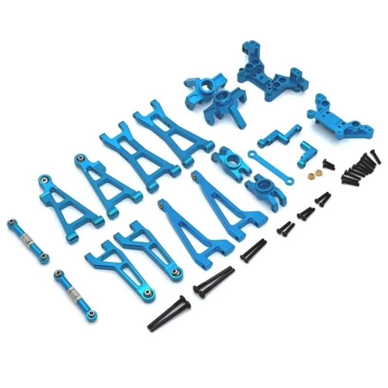 PLOQAZEH Für HBX 16889 16889A 16890 SG1601 SG1602 1/16 Metall Querlenker Lenkung Tasse Dämpfer Turm Set RC Auto Upgrade Teile Kit RC Autoteile(Blue) von PLOQAZEH