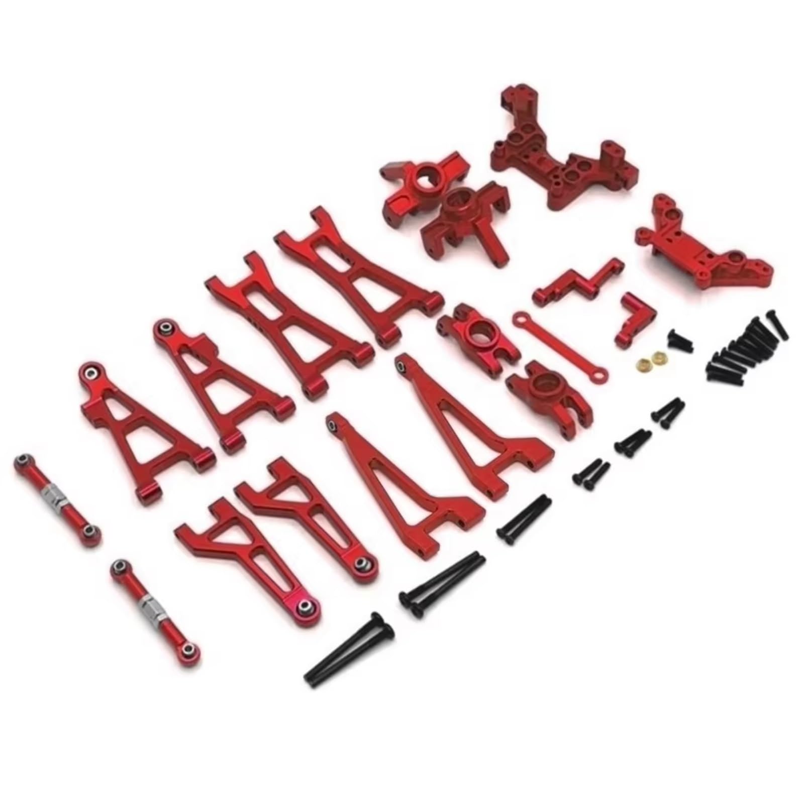 PLOQAZEH Für HBX 16889 16889A 16890 SG1601 SG1602 1/16 Metall Querlenker Lenkung Tasse Dämpfer Turm Set RC Auto Upgrade Teile Kit RC Autoteile(Red) von PLOQAZEH