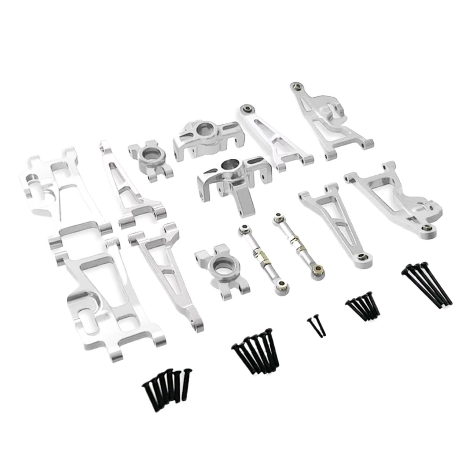 PLOQAZEH Für Hyper Go Für MJX 14209 14210 H14BM 1/14 Upgrade Rc Auto Fernbedienung Auto Teile Metall Upgrade Gefährdete Teile Set Zubehör RC Autoteile(Silver) von PLOQAZEH