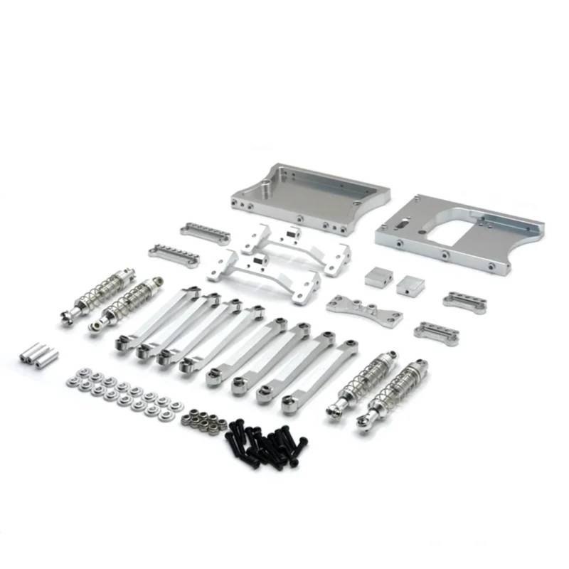 PLOQAZEH Für MN 1/12 D90 D91 D96 Für MN98 Für MN99S RC Auto Ersatzteile Metall Feste Spurstangen Lenkgetriebe Kabine Schwanz Strahl RC Auto Upgrade Kits RC Autoteile(Silver) von PLOQAZEH