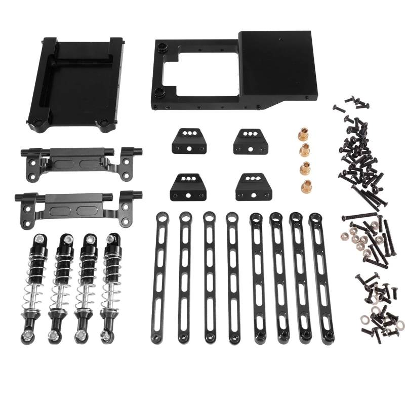 PLOQAZEH Für MN 1/12 Für MN168 Für MN78 Metall Stange Stoßdämpfer Anfälligkeit Kit RC Auto Teile Upgrade Teile Zubehör Ersatz DIY Teile RC Autoteile(Black) von PLOQAZEH