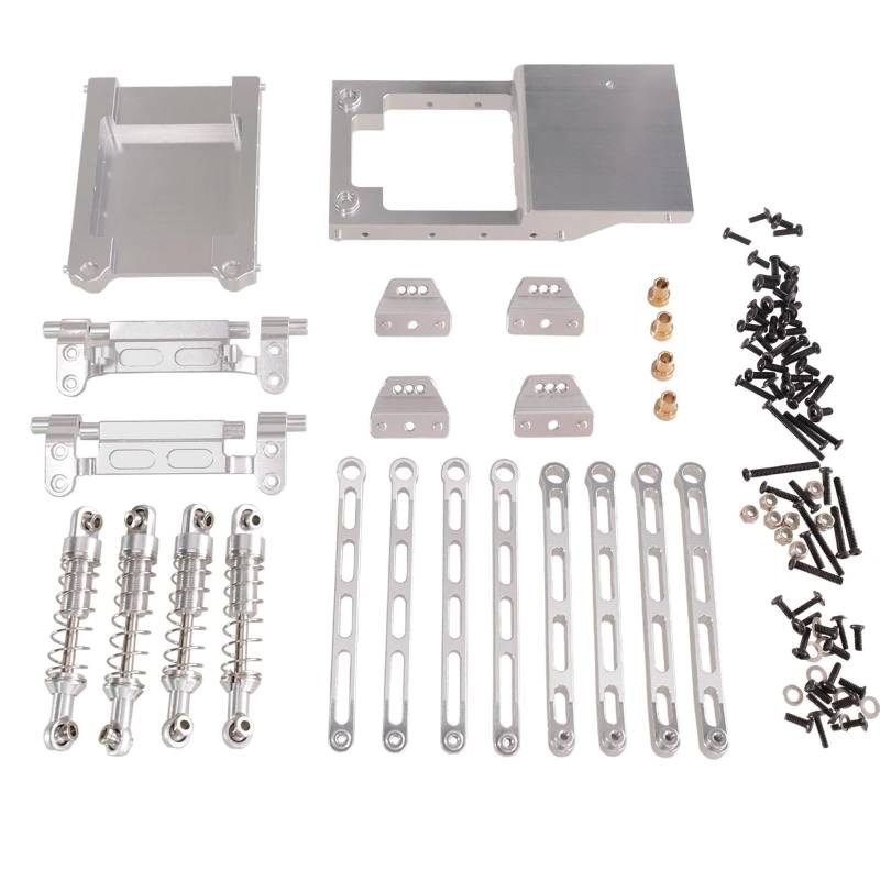 PLOQAZEH Für MN 1/12 Für MN168 Für MN78 Metall Stange Stoßdämpfer Anfälligkeit Kit RC Auto Teile Upgrade Teile Zubehör Ersatz DIY Teile RC Autoteile(Silver) von PLOQAZEH