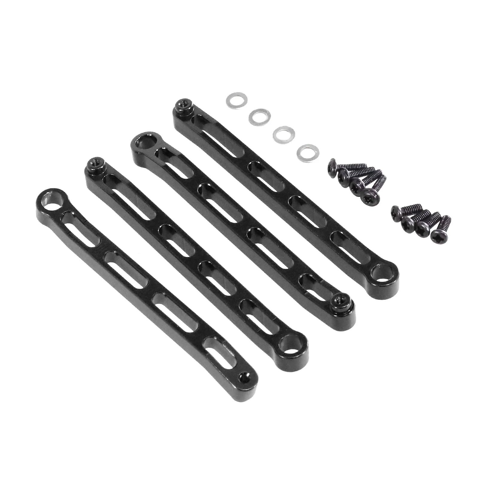 PLOQAZEH Für MN 1/12 Für MN168 LC79 Für MN78 Für MN82 Metall Für Chassis Befestigungsstange Rahmen Befestigungsgestänge RC Auto Upgrade Teile Modifiziertes Zubehör RC Autoteile(Black) von PLOQAZEH