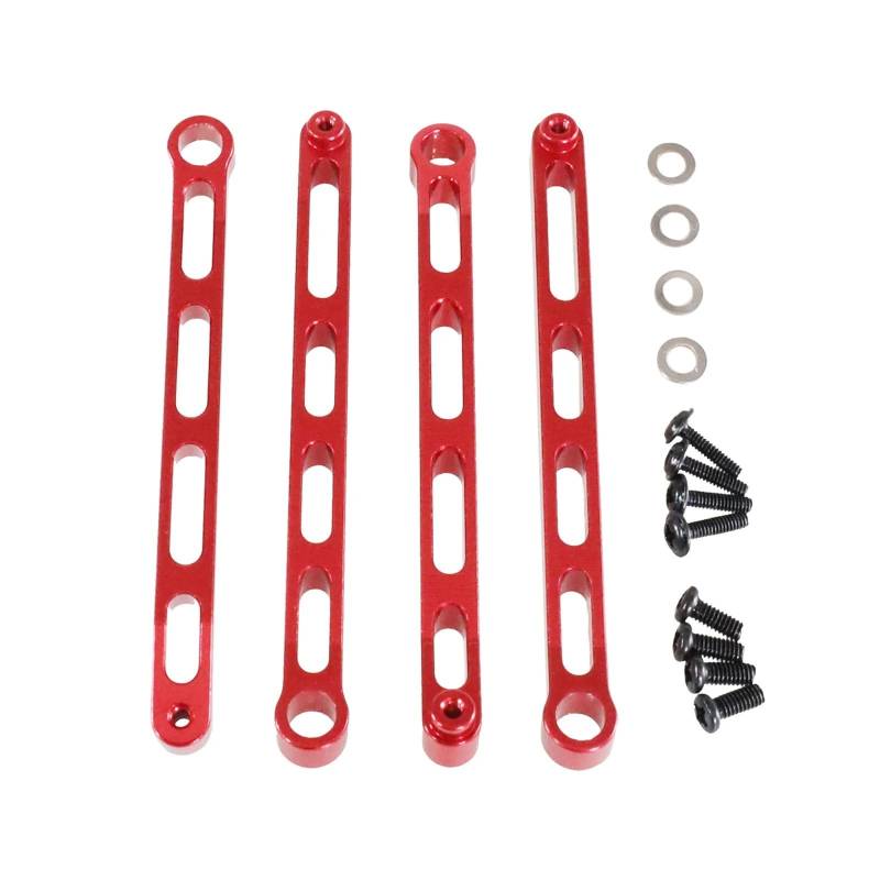 PLOQAZEH Für MN 1/12 Für MN168 LC79 Für MN78 Für MN82 Metall Für Chassis Befestigungsstange Rahmen Befestigungsgestänge RC Auto Upgrade Teile Modifiziertes Zubehör RC Autoteile(Red) von PLOQAZEH