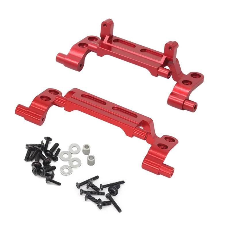 PLOQAZEH Für MN78 Für MN168 1/12 Metall Vorne Und Hinten Link Stange Halterung Mit Servo Halterung RC Auto Upgrade Teile Geändert Zubehör RC Autoteile(Red) von PLOQAZEH