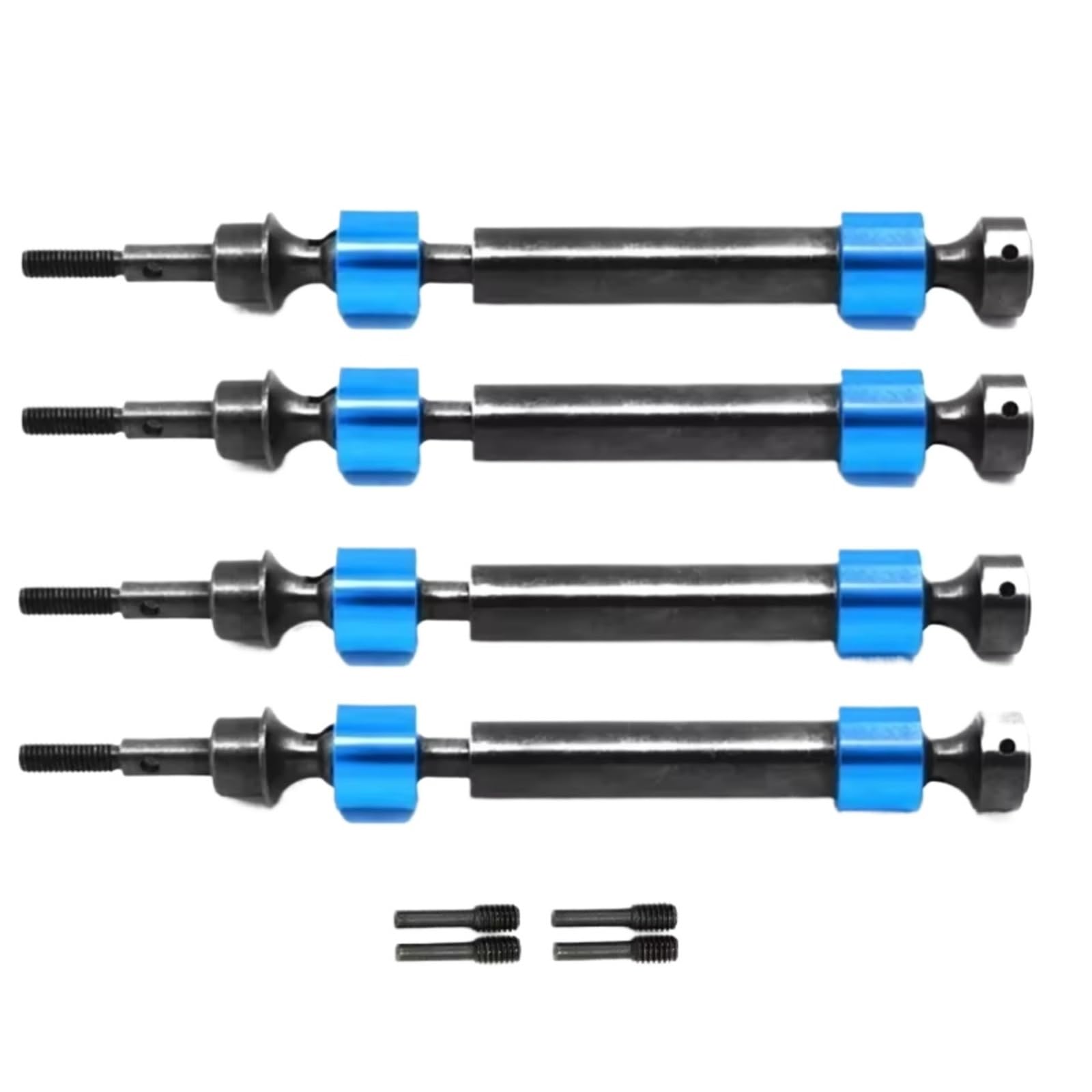 PLOQAZEH Für Traxxas 1/10 Für Maxx Für E-Maxx Für T-Maxx Metall Keil CVD Antriebswelle 5451X RC Auto Upgrade Teile Zubehör RC Autoteile(Blue,4 pcs) von PLOQAZEH