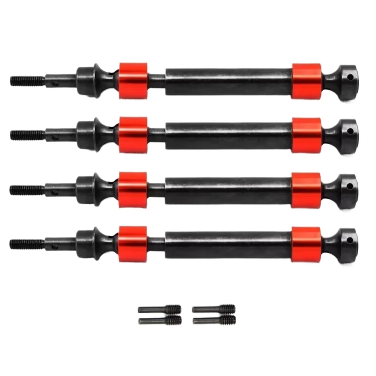 PLOQAZEH Für Traxxas 1/10 Für Maxx Für E-Maxx Für T-Maxx Metall Keil CVD Antriebswelle 5451X RC Auto Upgrade Teile Zubehör RC Autoteile(Red,4 pcs) von PLOQAZEH