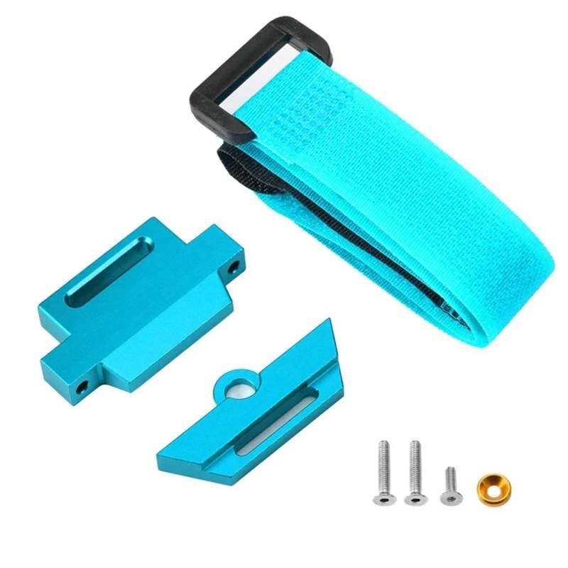 PLOQAZEH Für Traxxas Für Slash 2WD 1/10 RC Auto Metall 3S 4S Hohe Batterie Halterungen Set Upgrade Teile Modifizierte Zubehör DIY Teile RC Autoteile(Blue) von PLOQAZEH