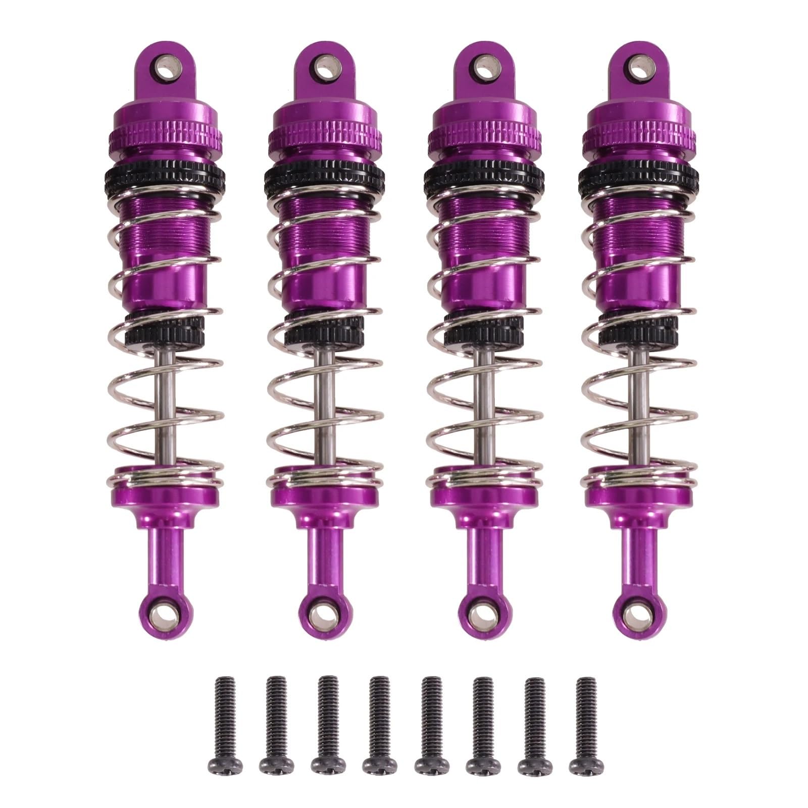 PLOQAZEH Für WLtoys 144001 144002 144010 124017 124019 Metall Stoßdämpfer Einstellbare Absorber Hydraulische Stoßdämpfer RC Auto Upgrade Teile RC Autoteile(Purple) von PLOQAZEH