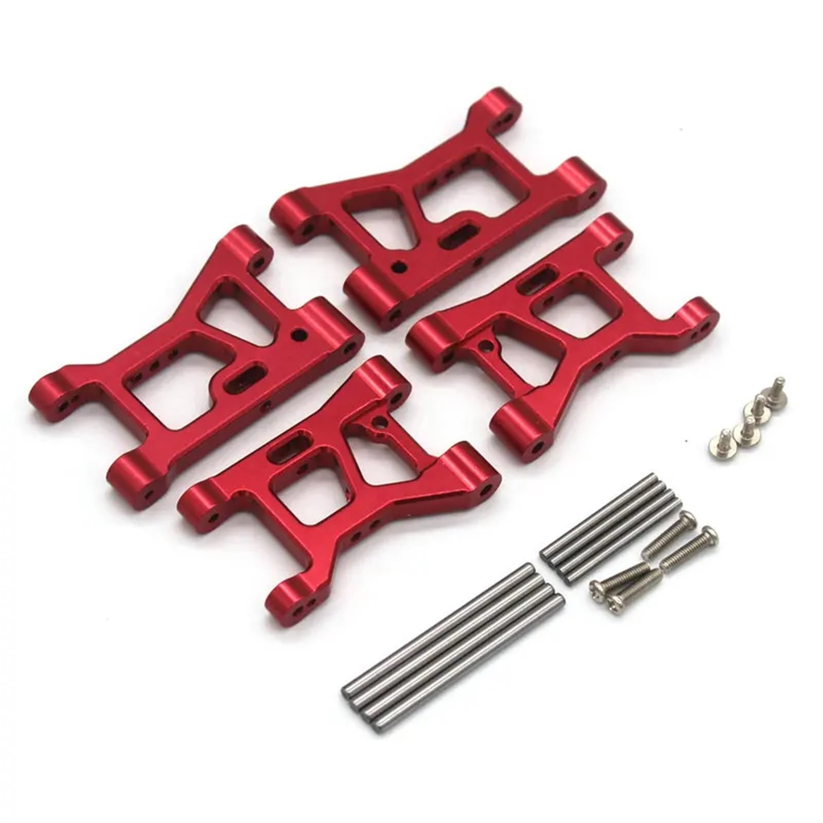 PLOQAZEH Für WLtoys 184016 RC 1/18 Metall Upgrade Teile Für Fernbedienung Autos Vorne Und Hinten Saum Arm Teile RC Autoteile(Red) von PLOQAZEH