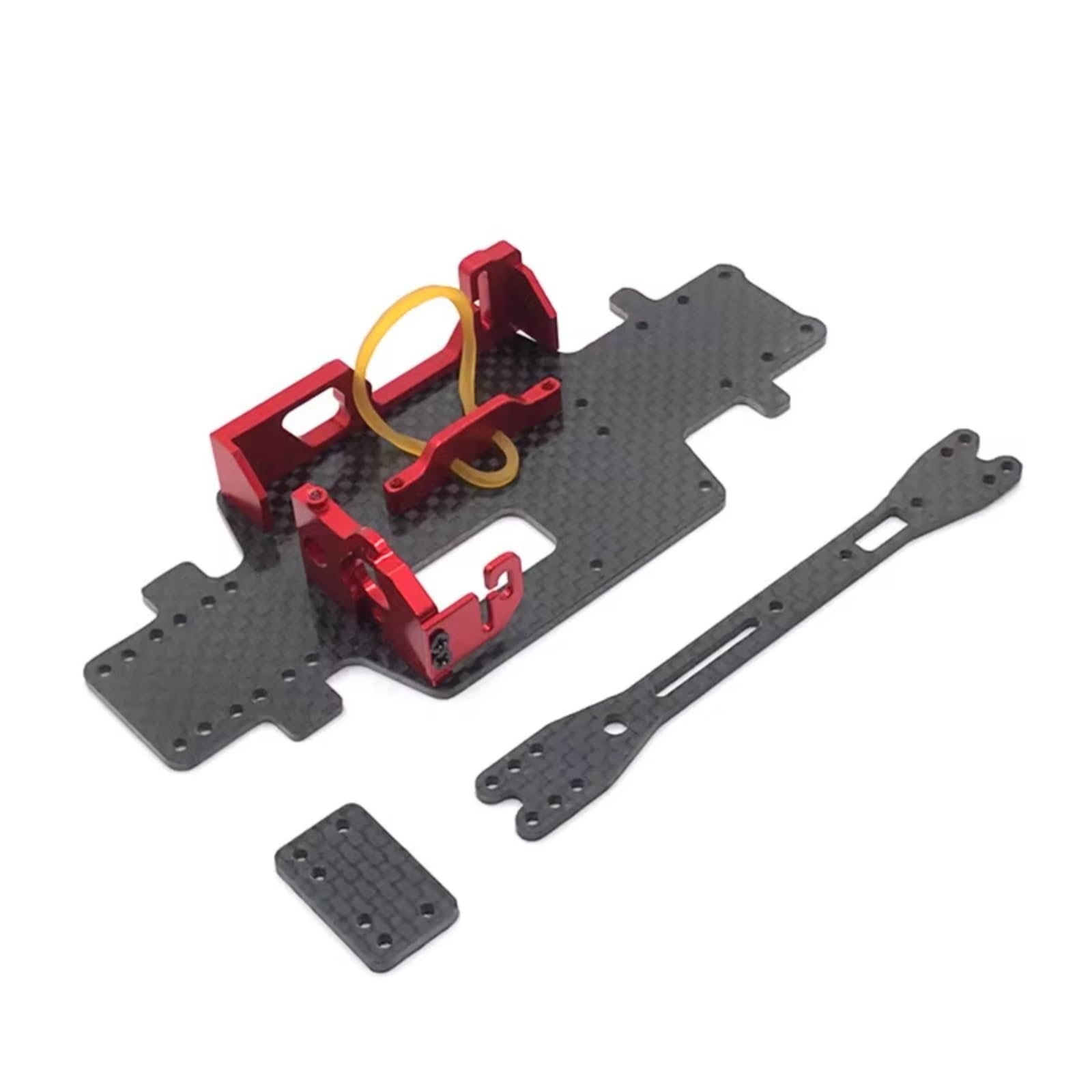 PLOQAZEH Für WLtoys 284131 K969 K979 K989 K999 P929 P939 Metall Upgrade Carbon Fiber Grundplatte Motor Halterung Batterie Halterung RC Auto Teile RC Autoteile(Red) von PLOQAZEH