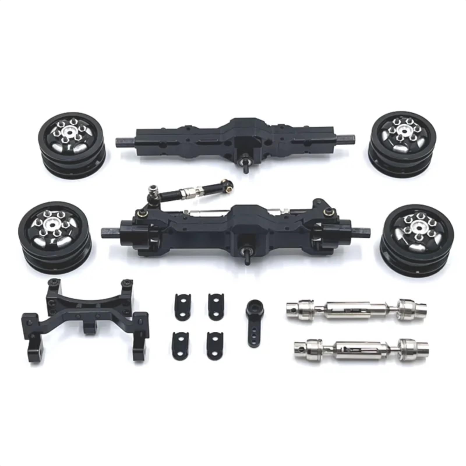 PLOQAZEH Für WPL C74 1/10 Metall Upgrade Achse Servo Für Sitz Radnabe Antriebswelle RC Auto Ersatzteile RC Auto Geändert Zubehör DIY Teile RC Autoteile(Black) von PLOQAZEH