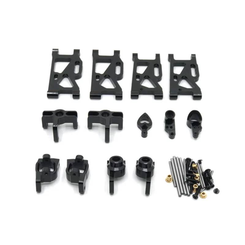 PLOQAZEH Für Wltoys 1/14 144010 144001 144002 1/12 124016 124017 124018 124019 RC Auto Metall Upgrade Geändert Zubehör Ersatz DIY Teile RC Autoteile(Black) von PLOQAZEH