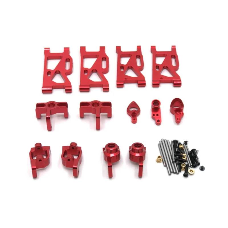 PLOQAZEH Für Wltoys 1/14 144010 144001 144002 1/12 124016 124017 124018 124019 RC Auto Metall Upgrade Geändert Zubehör Ersatz DIY Teile RC Autoteile(Red) von PLOQAZEH