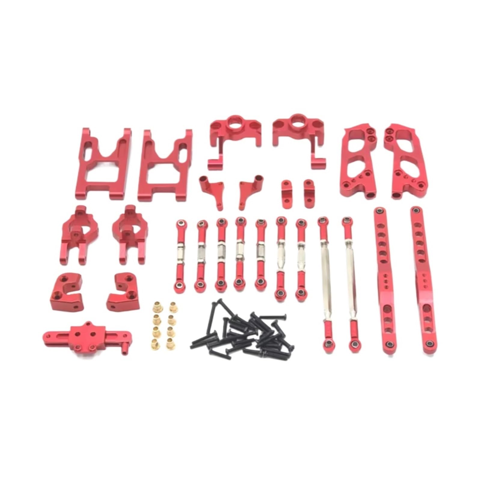 PLOQAZEH Für Wltoys 12428 12423 FY03 1/12 Metall Upgrade Teile Kits Für Schaukel Arm Link Stange Lenkung Block RC Auto DIY Zubehör Set RC Autoteile(Red) von PLOQAZEH