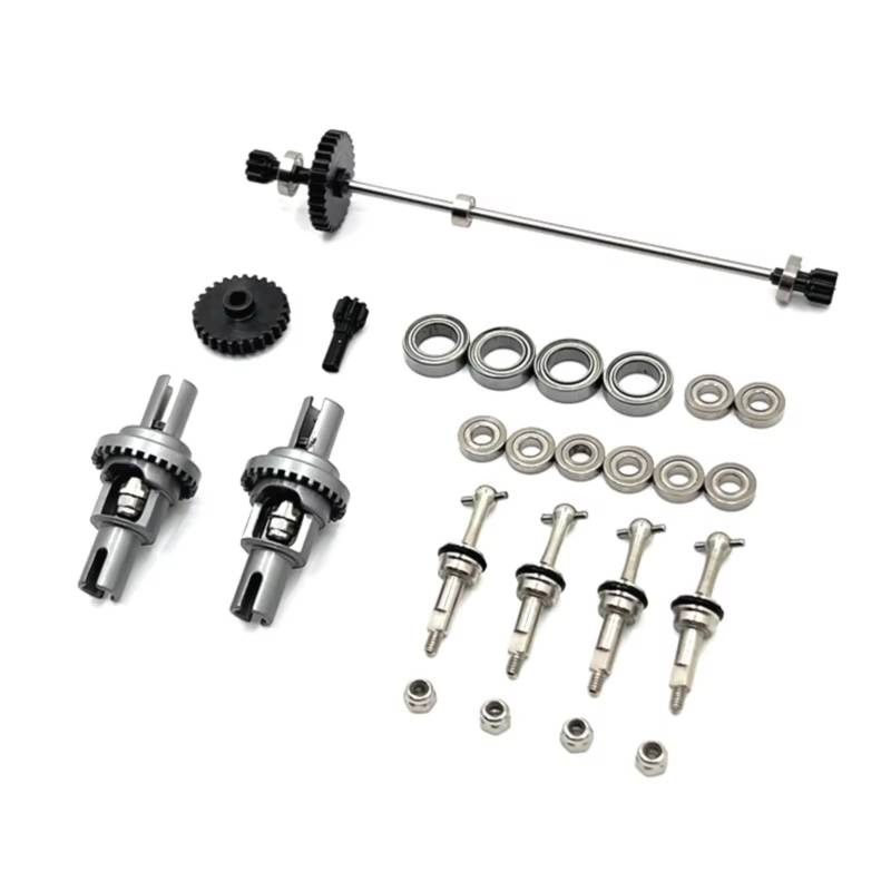 PLOQAZEH Für Wltoys 284131 284010 K969 K979 K989 K999 P929 1/28 Metall Antriebswelle Antriebsrad Differential Lager Set RC Auto Upgrades Teile RC Autoteile(Gray) von PLOQAZEH