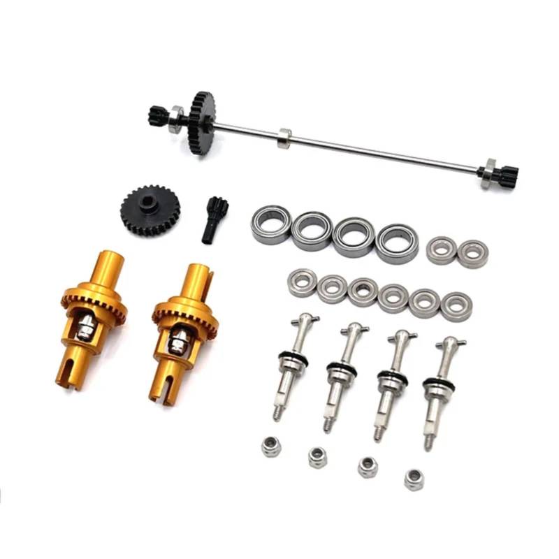 PLOQAZEH Für Wltoys 284131 284010 K969 K979 K989 K999 P929 P939 1/28 Metall Antriebswelle Antriebsrad Differential Lager Set RC Auto Upgrades Teile RC Autoteile(Yellow) von PLOQAZEH