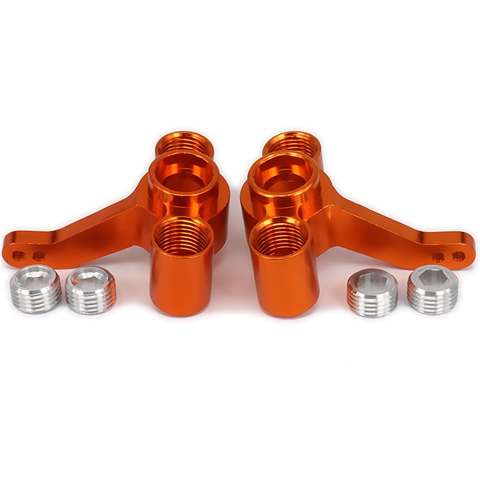 PLOQAZEH RC Autoteile Für FS 1/10 53810 511484 RC Auto LKW Buggy Für Hop-Up Upgrade Teile Aluminium Lenkung Hub Carrier LR Knuckles Auto Zubehör 2PCS(Orange) von PLOQAZEH