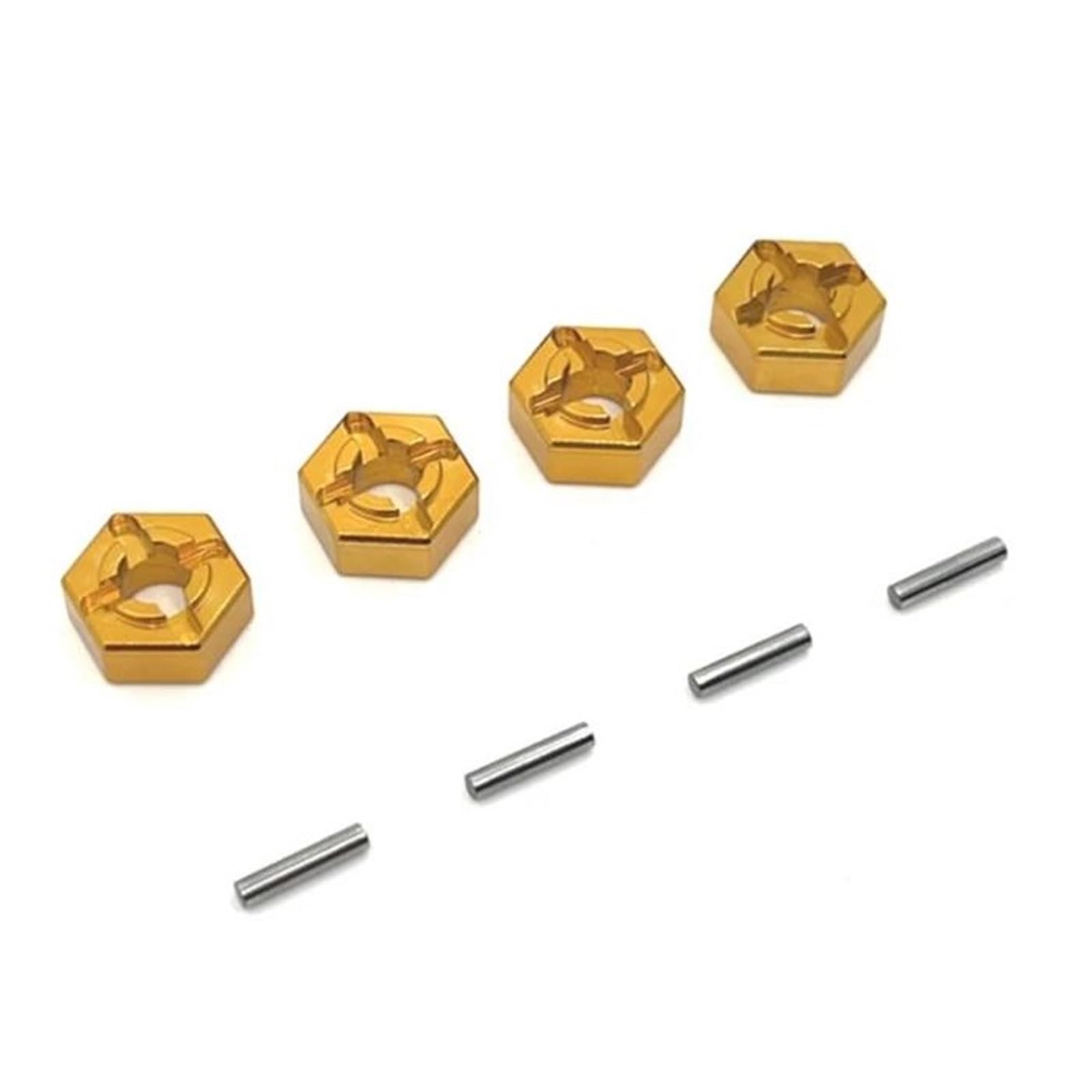 PLOQAZEH RC Autoteile Für SCY 16101 16102 16103 16104 16106 16201 Für JJRC Für C8805 Q130A Q130B 12mm Metall Rad Hex Hub Adapter 1/16 RC Auto Upgrade Teile Refit Zubehör(Yellow) von PLOQAZEH