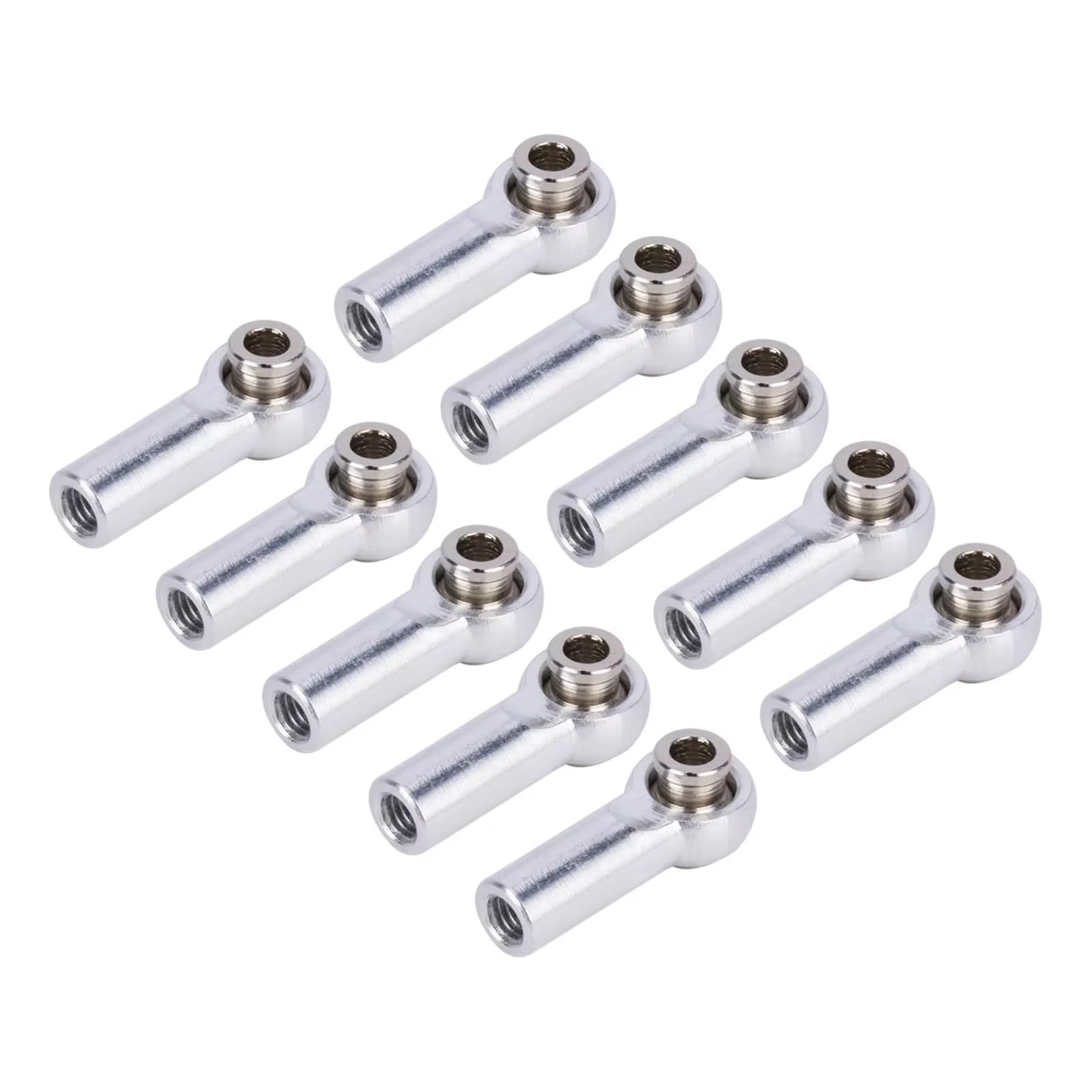 PLOQAZEH RC Car Upgrade Zubehör Für Axial Für SCX10 Für TRX4 D90 Für Tamiya 1/10 10Pcs Metall M4 Link Spurstangenköpfe Kugelgelenk CW Gewinde RC Crawler Upgrade Teile(Silver) von PLOQAZEH