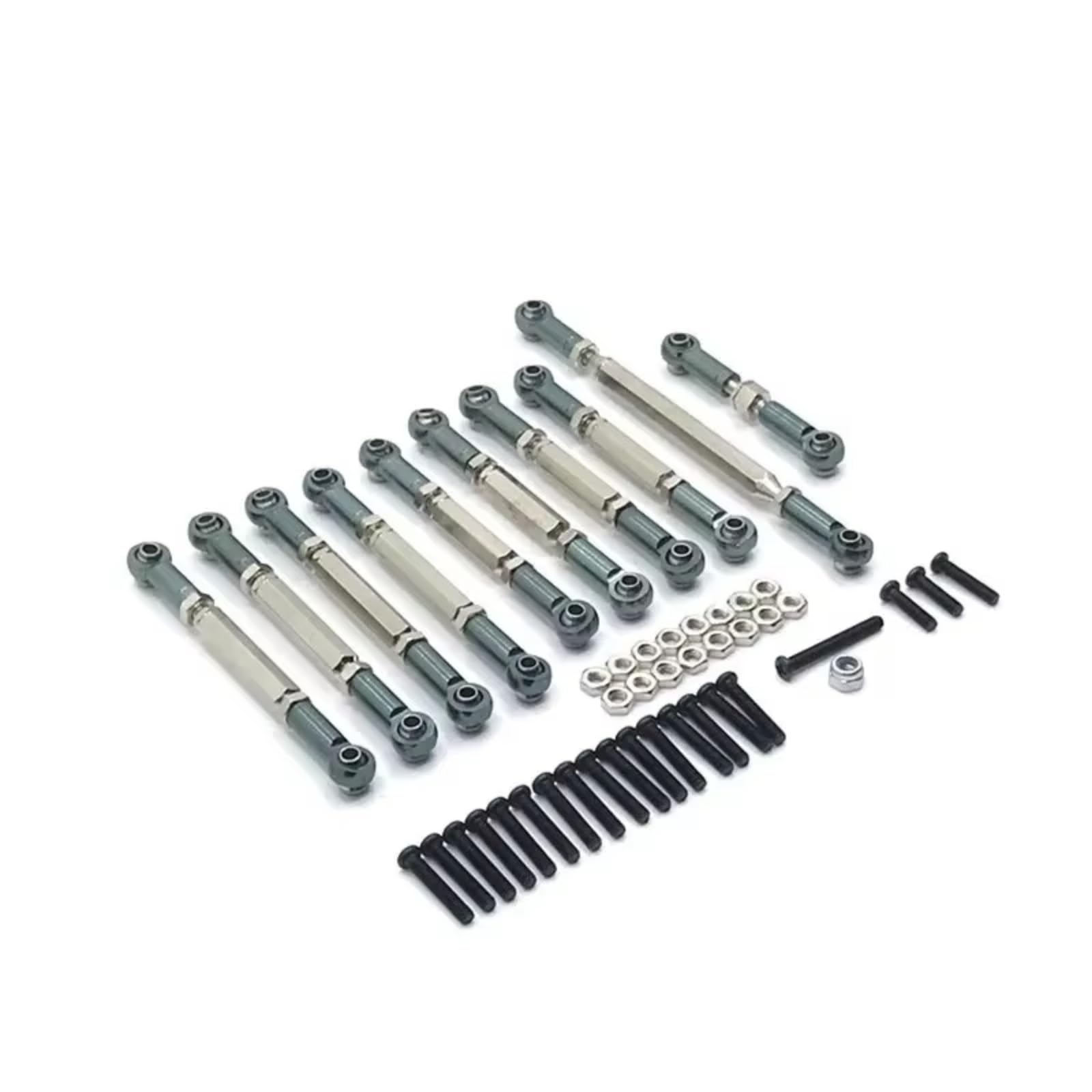 PLOQAZEH RC Car Upgrade Zubehör Für MN D90 D91 D96 D99S Für MN99S MN90 1/12 1/16 Spurstange Lenkung Metallgestänge Für Combo Kit RC Auto Upgrade Zubehör(Titanium) von PLOQAZEH