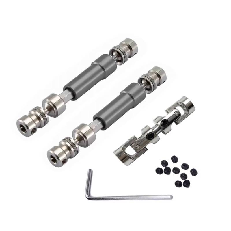 PLOQAZEH RC Car Upgrade Zubehör Für MN128 MN86 MN86S MN86K MN86KS Für MN G500 1/12 1 Set CVD Metall Antriebswelle RC Auto Upgrade Teile Zubehör(Dark Grey) von PLOQAZEH