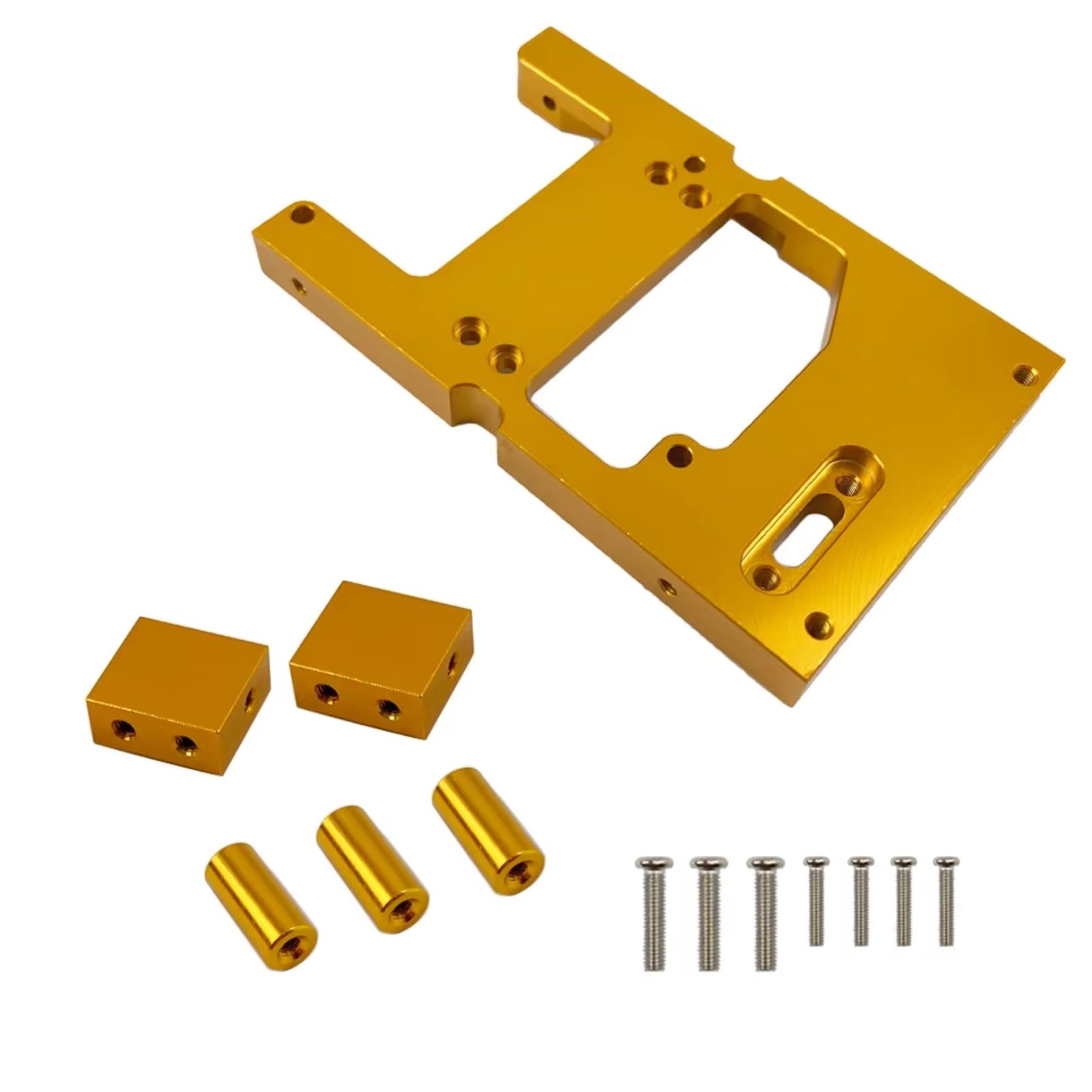 PLOQAZEH RC Car Upgrade Zubehör Für WPL B14 B24 C14 C24 Q65 Für MN D90 D99S MN45 Metall Lenkung Servo Lager Feste Montage Halterung Rc Auto Ersatzteile(Yellow) von PLOQAZEH