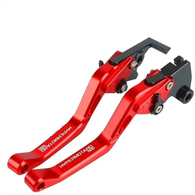 PLSMHO Einstellbare Motorradbremskupplungshebel, Ersatzteil, Griffhebel, Zubehör für Kupplungsbremsgriffhebel, Für Ducati Hypermotard 1100 S EVOSP 2007-2012(Red) von PLSMHO