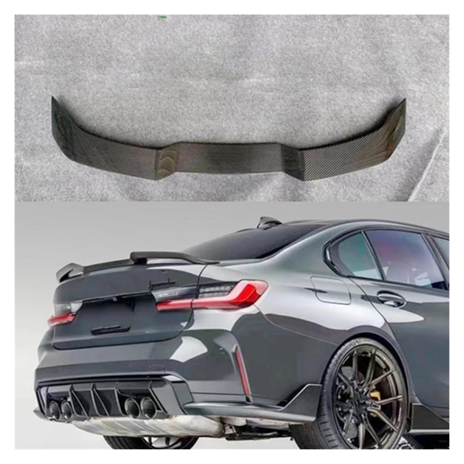 Auto Heck Flügel Für BMW M3 M4 M5 G20 G82 G80 G30 F90 2021-2022 Real Carbon Fiber Auto Hinten Flügel Stamm Lip Spoiler Spoiler Flügel (Farbe : G80 M3 G28 G20) von PLUT