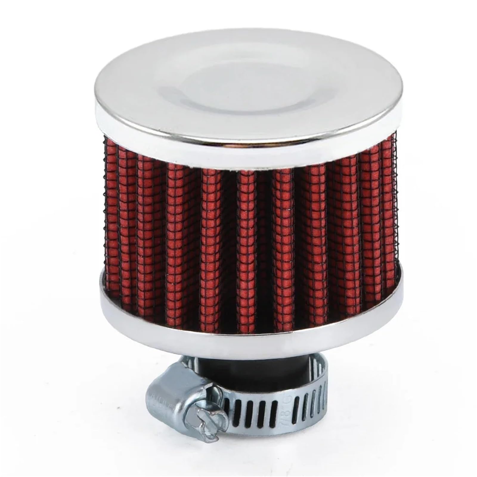 PNBVW 12 mm Luftfilter Motorrad Mini Filter Entlüftung High Flow Lufteinlass Turbo Kurbelgehäuseentlüftungsabdeckung Leistungsfilter for Auto Moto (Material: Metall + Stoff)(Red) von PNBVW