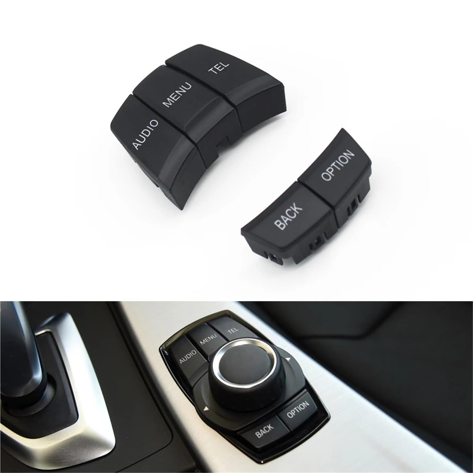 PNBVW 5 PCS/7 PCS Auto Zentrale Konsole Armlehne CIC IDrive Multimedia Control Tasten Abdeckung for BB//M//W F20 F21 F45 F46 F48 F49 F30 F32 F33 F82 F83(Black,5 PCS Set) von PNBVW