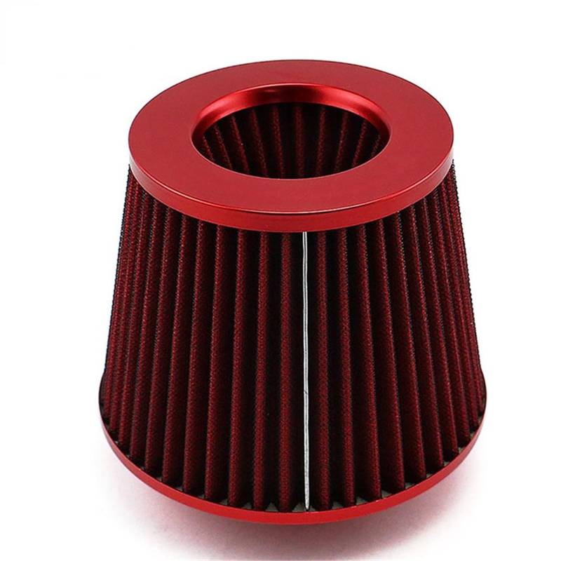 PNBVW 64-100 mm Universal Air Filter Kit Kälte Kaltansauter-Filterauto Schwamm Airfilter High Flow Racing Performance Tapered Sportaufnahme(Red,100mm) von PNBVW