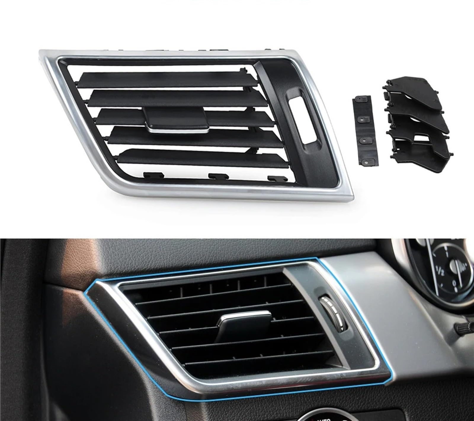 PNBVW LHD RHD Konsole Armaturenbrett Klimaanlage AC Vent Grille Outlet Abdeckung Ersatz for M//ercedes-Ben//z W166 W292 ML GL GLE GLS(Black,Left) von PNBVW