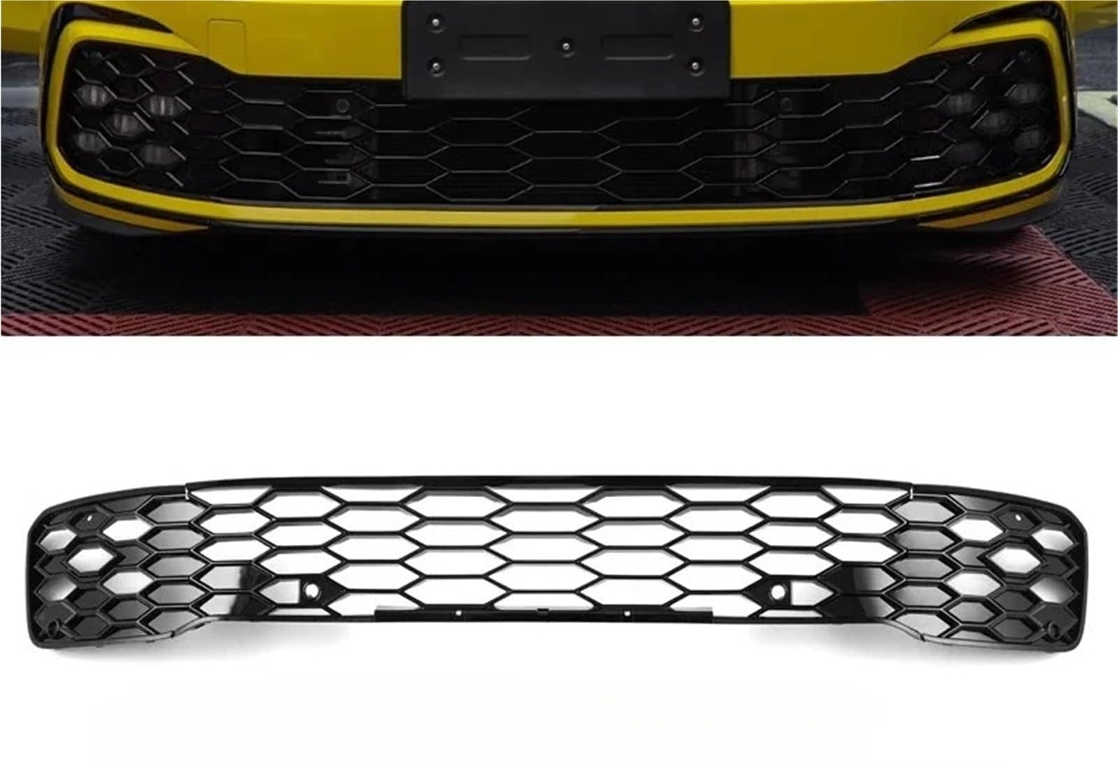 PNBVW Nebelscheinwerfer im GTI-Stil for VW Golf 8 Mk8 R-Line Frontstoßstangengrill Dekoration Sportversion Frontgrill Autozubehör Body Kit(Lower Grating) von PNBVW