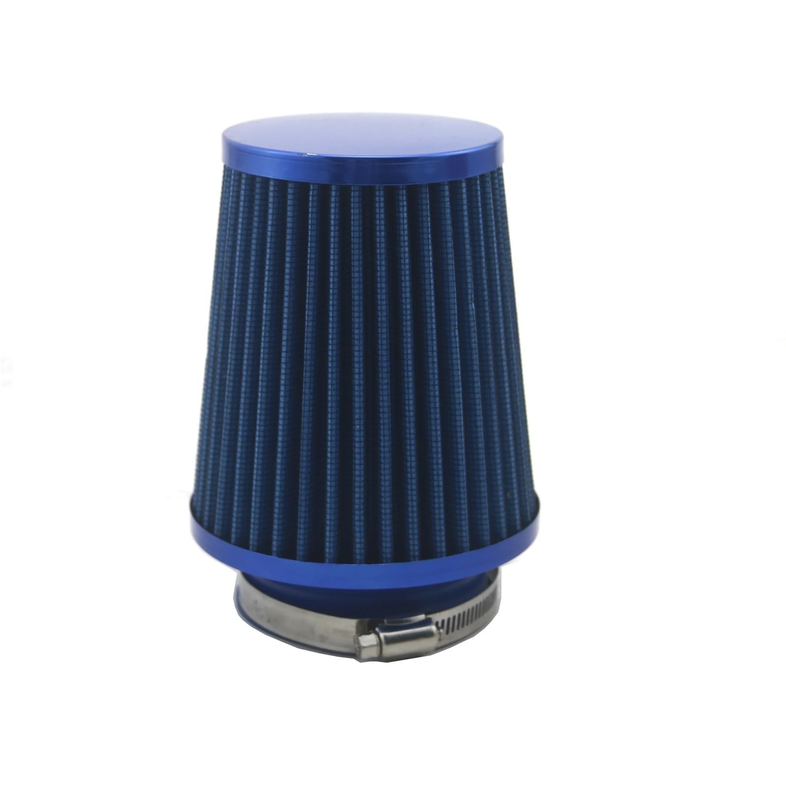 PNBVW Universal Sportwagenluftfilter 76 mm 3 Zoll H: 90 mm High Flow Car Kaltlufteinlassfilter Aluminium rostfrei (Material: Nicht -verwobener Stoff)(Blue) von PNBVW